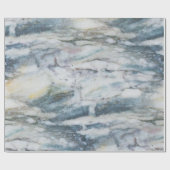 Grijs en Blauw Marmeren Textuur Cadeaupapier (Vlak)