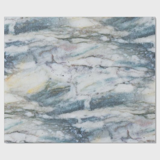 Grijs en Blauw Marmeren Textuur Cadeaupapier (Vlak)