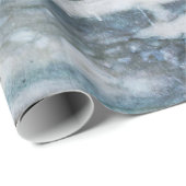 Grijs en Blauw Marmeren Textuur Cadeaupapier (Rol Hoek)