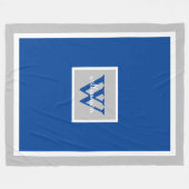 Grijs en Blauw Modern Eenvoudig Initiaal en Naam Fleece Deken (Voorkant (Horizontaal))