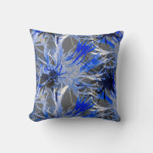Grijs en Blauw Modern Kunstmatig Abstract Floral