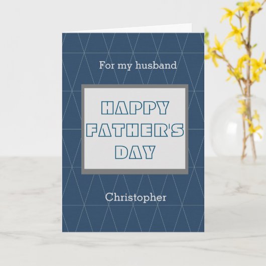 Grijs en blauw Vaderdag voor mijn man Kaart (Gele Bloem)