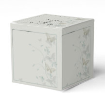 Grijs en Blauw Vlinder Meadow Bruiloft Favor Box