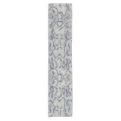 Grijs en blauwe slangenhuid dierenprint korte tafelloper (Voorkant)