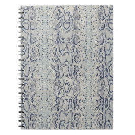Grijs en blauwe slangenhuid dierenprint notitieboek