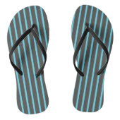 Grijs en blauwe strepen teenslippers (Voetbed)