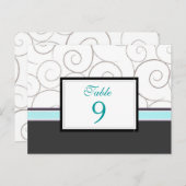 Grijs en Blauwgroen tafel nummer Kaart (Voorkant / Achterkant)