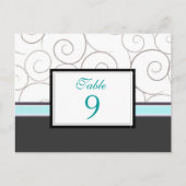 Grijs en Blauwgroen tafel nummer Kaart (Voorkant)