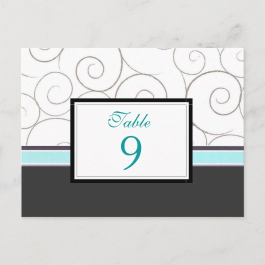Grijs en Blauwgroen tafel nummer Kaart (Voorkant)