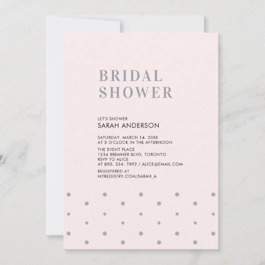 Grijs en Blush Roze | Chic Modern Vrijgezellenfees Kaart (Voorkant)