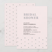 Grijs en Blush Roze | Chic Modern Vrijgezellenfees Kaart (Voorkant / Achterkant)