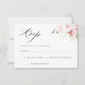 grijs en blush roze floral RSVP kaart (Voorkant)
