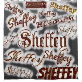 Grijs en Bronze - Sheffey Fonts Douchegordijn