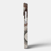 Grijs en bruin Abstract Hoesje-Mate iPhone Case (Achterkant / Links)