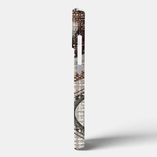 Grijs en bruin Abstract Hoesje-Mate iPhone Case (Achterkant / Links)