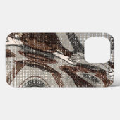 Grijs en bruin Abstract Hoesje-Mate iPhone Case (Achterkant (horizontaal))