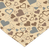 Grijs en Bruin Hartenpatroon Korte Tafelloper (Hoek)