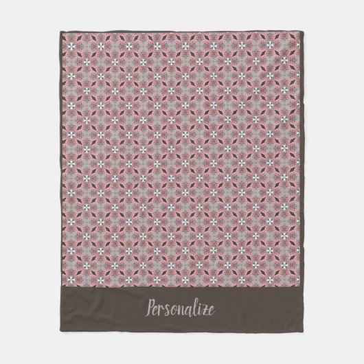Grijs en bruin modern patroon personaliseren fleece deken (Voorkant)