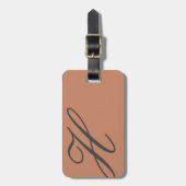 Grijs en bruin monogram Bagagelabel (Voorkant verticaal)