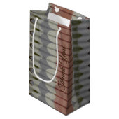 Grijs en bruin patroon klein cadeauzakje (Voorkant Gekanteld)