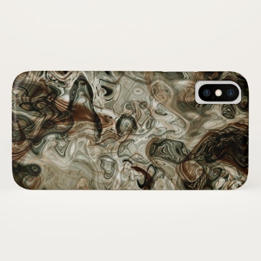 Grijs en bruin stromend marmer Case-Mate iPhone case (Achterkant (horizontaal))