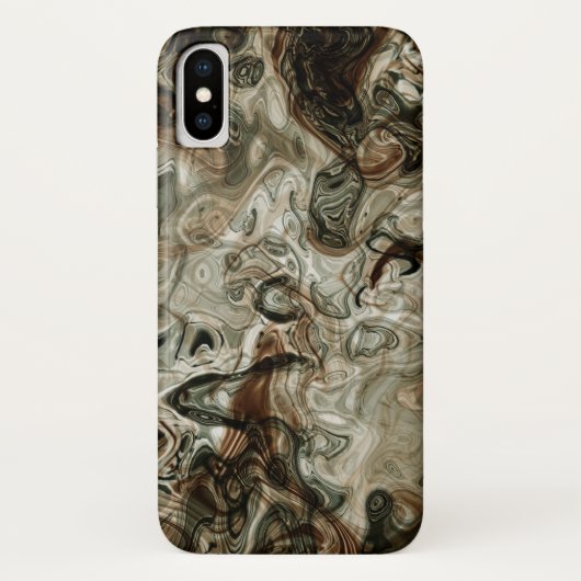 Grijs en bruin stromend marmer Case-Mate iPhone case (Achterkant)