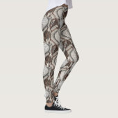 Grijs- en bruine abstracte kunst leggings (Rechts)