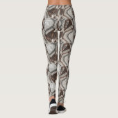 Grijs- en bruine abstracte kunst leggings (Achterkant)