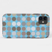 Grijs en bruine cirkels met blauw modern patroon Case-Mate iPhone case (Achterkant (horizontaal))