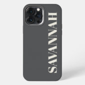 Grijs en Cream gepersonaliseerde naam eenvoudig iPhone Hoesje (Achterkant)