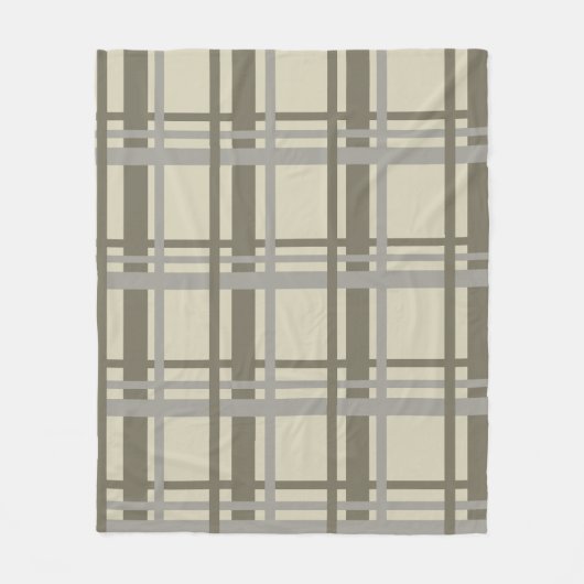 Grijs en crème geplakt fleece deken (Voorkant)