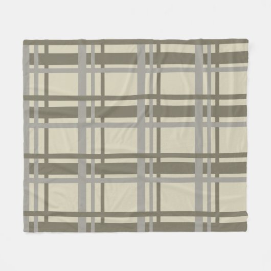Grijs en crème geplakt fleece deken (Voorkant (Horizontaal))