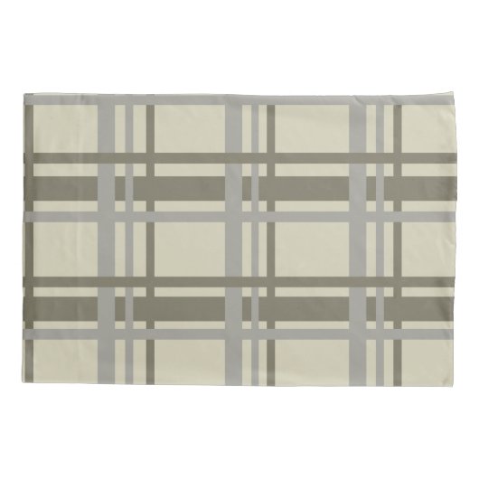 Grijs en crème geplakt kussensloop (Achterkant)