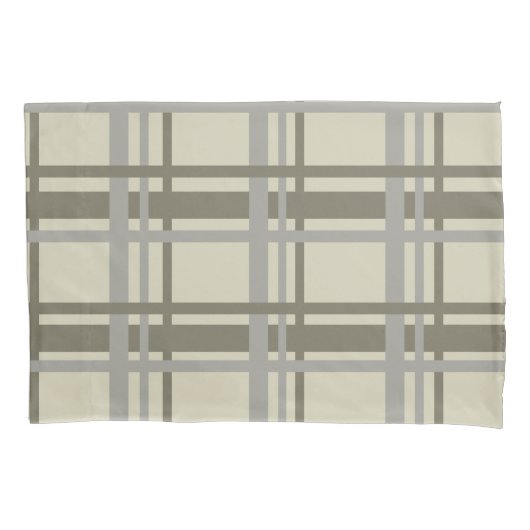 Grijs en crème geplakt kussensloop (Voorkant)