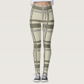 Grijs en crème geplakt leggings (Voorkant)