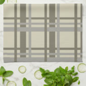 Grijs en crème geplakt theedoek (Gevouwen)