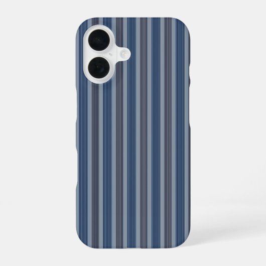 grijs en denim strepen iPhone 16 hoesje (Achterkant)