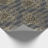Grijs en Faux Gold  Wijn Cadeaupapier (Hoek)