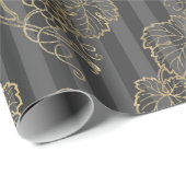 Grijs en Faux Gold  Wijn Cadeaupapier (Rol Hoek)