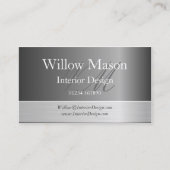 Grijs en geborsteld staal Visitekaartje (Voorkant)