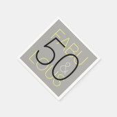 Grijs en Geel 50 & Fabulous Papier servet (Hoek)
