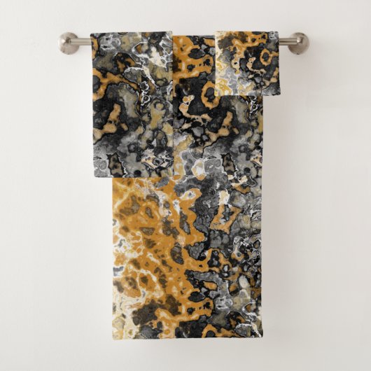 Grijs en geel abstract bad handdoek (Insitu)