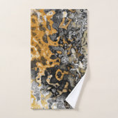 Grijs en geel abstract bad handdoek (Handdoek)