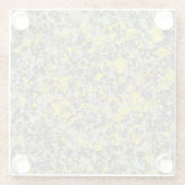 Grijs en geel abstract glazen onderzetter (Achterkant)