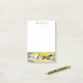 Grijs en Geel Abstract Horswerk Post-it® Notes (Op bureau)