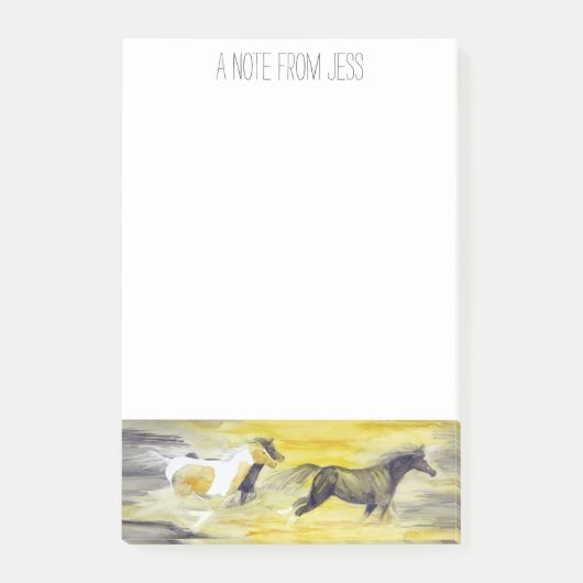 Grijs en Geel Abstract Horswerk Post-it® Notes (Voorkant)