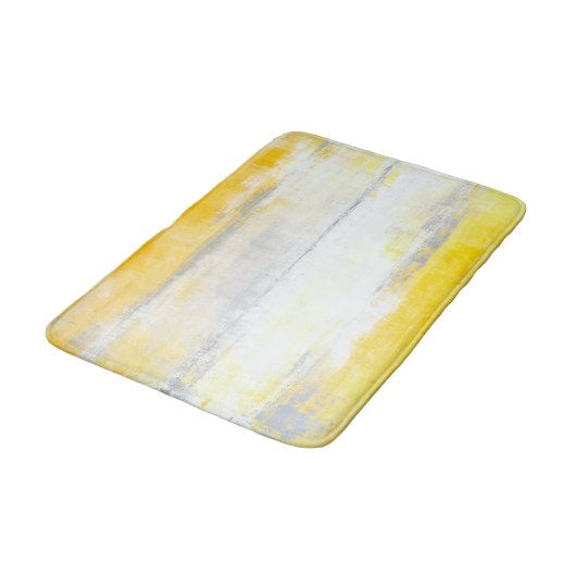 Grijs en Geel Abstract Kunst Badmat (Gekanteld)