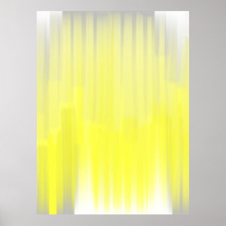 Grijs en Geel Abstract Poster Afdrukken