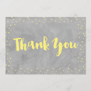 Grijs en Geel Baby shower Bedankt kaart