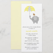 Grijs en Geel Baby shower Kaart (Voorkant / Achterkant)